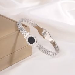 Жіночий браслет love чорна кераміка (срібло) 6 мм до 20 см Black Ceramic Circle GONCHAR & CO. ювелірний сплав