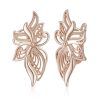 Жіночі сережки метелик ажурний (золото 585п) англійський замок Butterfly Lace GONCHAR & CO. ювелірний сплав