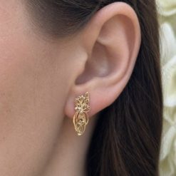 Альтернативний вигляд Жіночі сережки метелик ажурні (золото 585п) англійський замок Butterfly Lace GONCHAR & CO. ювелірний сплав