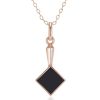 Ланцюжок з підвіскою чорний ромб (золото 585п) 2 мм 45–50 см Black Diamond Shape GONCHAR & CO. ювелірний сплав
