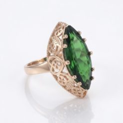 Каблучка маркіз з зеленим цирконом (золото 585п) 17–20 р Green Marquise GONCHAR & CO. ювелірний сплав