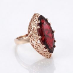 Каблучка маркіз з червоним цирконом (золото 585п) 17–20 р Red Marquise GONCHAR & CO. ювелірний сплав