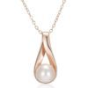 Жіночий ланцюжок з підвіскою нескінечність з перлиною GONCHAR & CO. Pearl Drop ювелірний сплав (золото 585п) 45–50 см