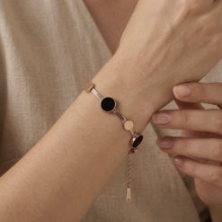 Альтернативний вигляд Жіночий браслет чорна монета кераміка (золото 585п) 18–23 см GONCHAR & CO. ювелірний сплав