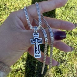 Альтернативний вигляд Ланцюжок бісмарк з православним хрестиком IC XC (срібло) 4 мм 50–60 см GONCHAR & CO. ювелірний сплав